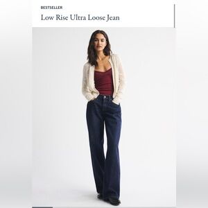 Abercrombie & Fitch Dark Blue Low Rise Ultra Loose Jeans